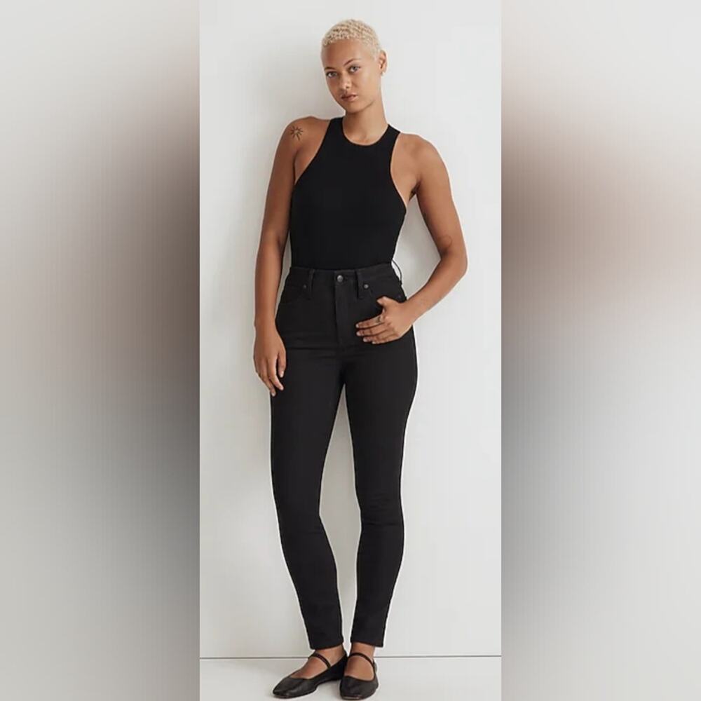 Madewell Tall Curvy High-Rise Skinny Jeans in Black Frost size 26T